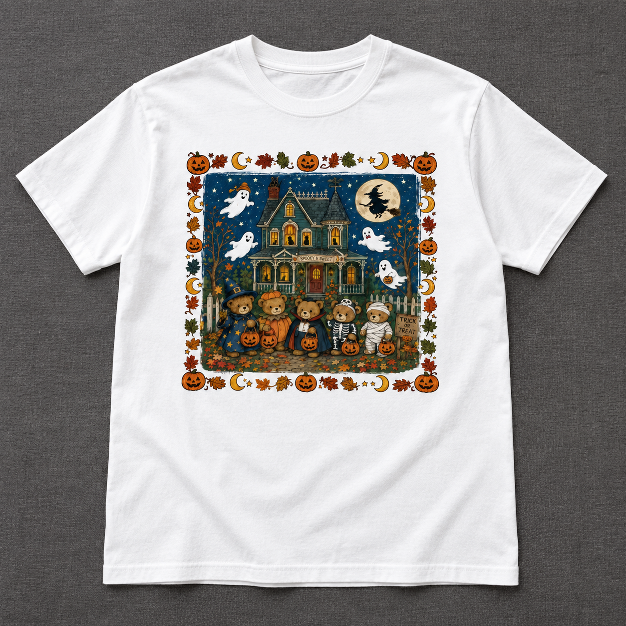 Bears & Boos Tee — White · styled shirt