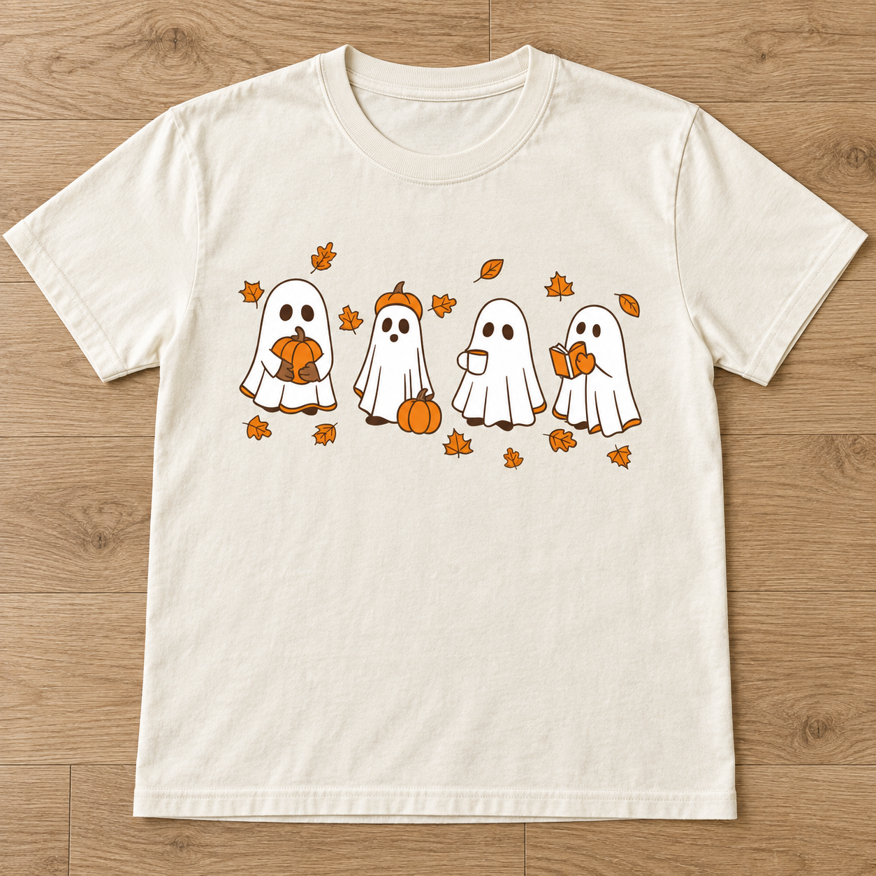 Cozy Ghost Club Tee — Ivory · styled shirt